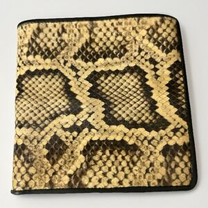 Vintage Genuine Python Snakeskin Bifold Wallet – Exotic Leather – Brown & Tan